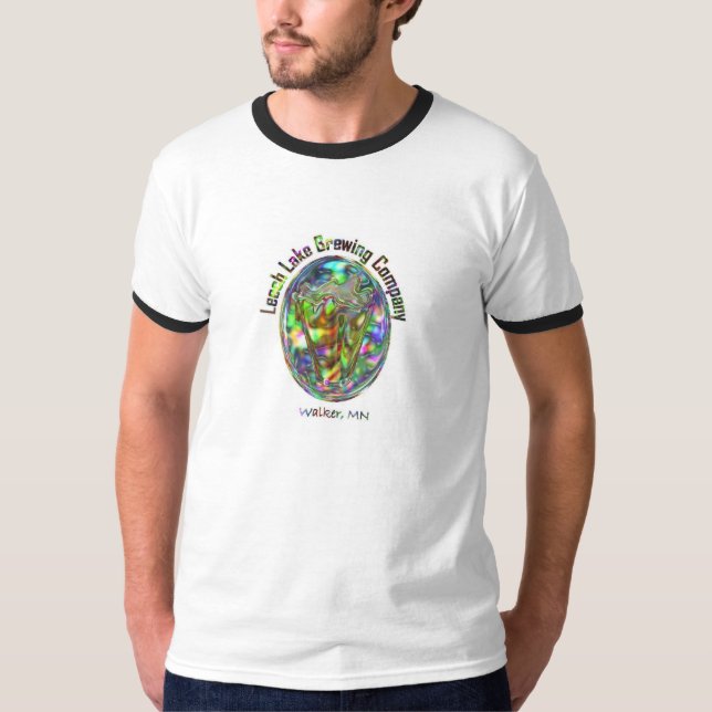 O t-shirt de homens de Leech Lago Brewing Empresa (Frente)