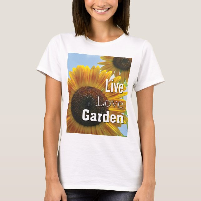O t-shirt de jardinagem das mulheres (Frente)