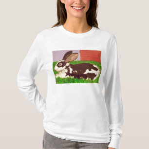 O t-shirt de Ladie de descanso do coelho