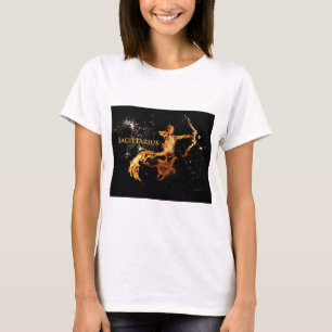 O t-shirt de Ladie do Sagitário - símbolos do