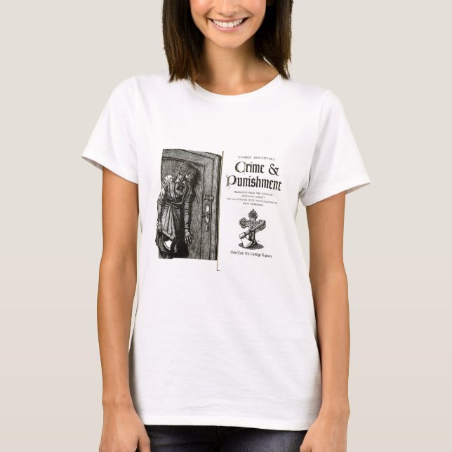 O t-shirt de mulheres brancas do crime e da (Frente)