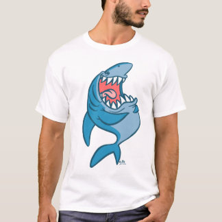 O t-shirt de riso dos desenhos animados do tubarão