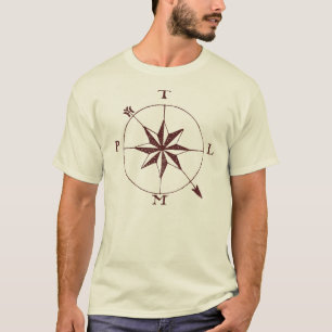 O t-shirt do amante antigo do mapa com ornamento