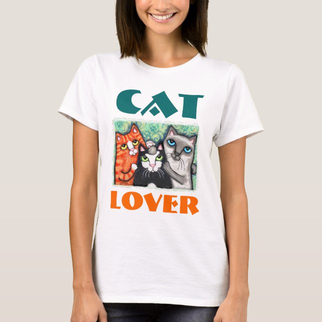 O t-shirt do amante do gato (Frente)
