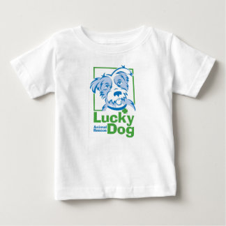 O t-shirt do bebê afortunado do cão