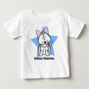 O t-shirt do bebê do Malamute do Alasca da estrel