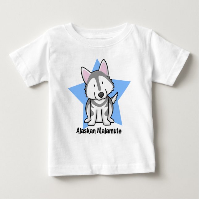 O t-shirt do bebê do Malamute do Alasca da estrela (Frente)