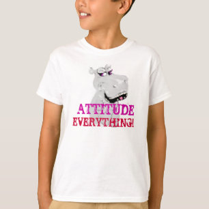 O t-shirt do miúdo da atitude do hipopótamo