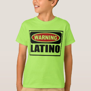 O t-shirt do miúdo de advertência do LATINO