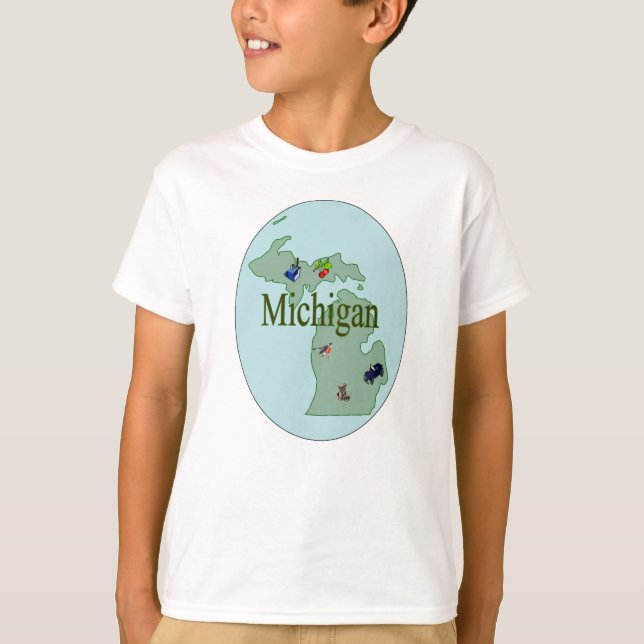 O t-shirt do miúdo de Michigan (Frente)