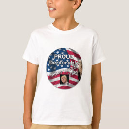 O t-shirt do miúdo deplorável do botão do suporte