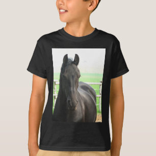 O t-shirt do miúdo do cavalo do frisão