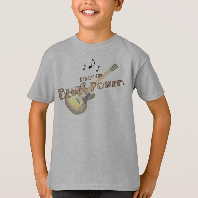 O t-shirt do miúdo do poder dos azuis (Frente)