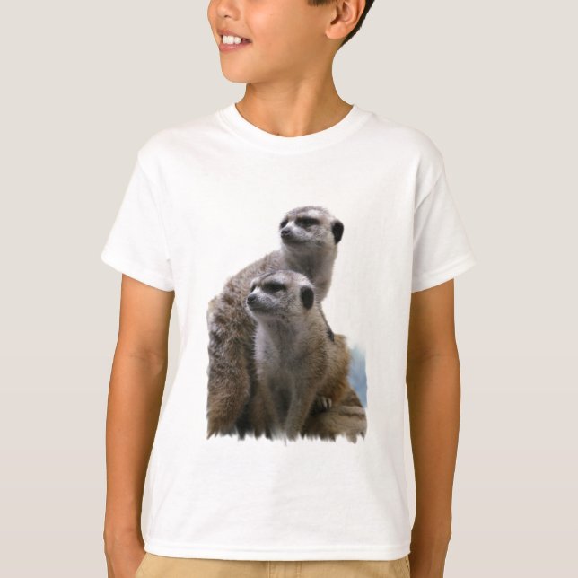 O t-shirt do miúdo dos pares de Meerkat (Frente)