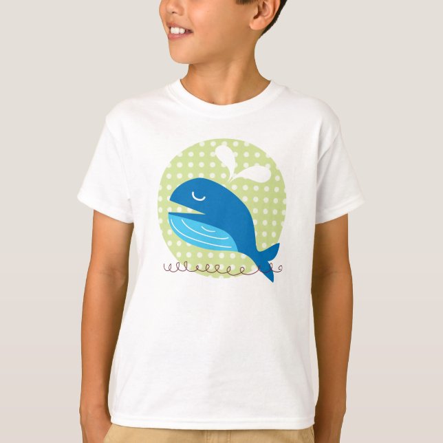O t-shirt do miúdo feliz da baleia (Frente)