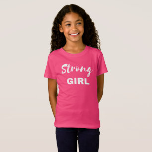 O t-shirt do miúdo forte da menina (impressão