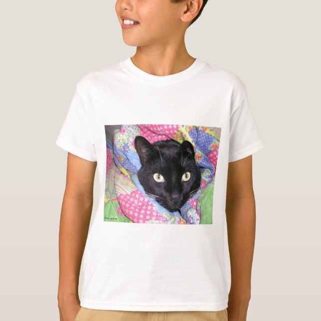 O t-shirt do miúdo: Gato engraçado envolvido nas (Frente)