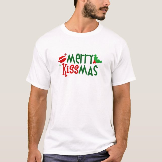 O t-shirt dos homens alegres de Kissmas (Frente)