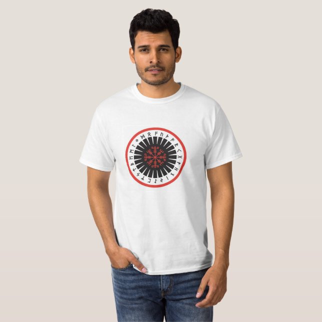 o t-shirt dos homens, branco com emblema center (Frente Completa)
