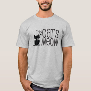 O t-shirt dos homens cinzentos do Meow do gato