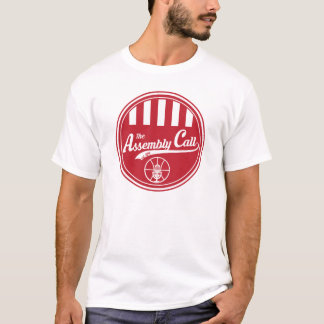 O t-shirt dos homens com logotipo da chamada do
