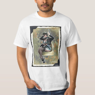 O t-shirt dos homens com uma menina bonita do