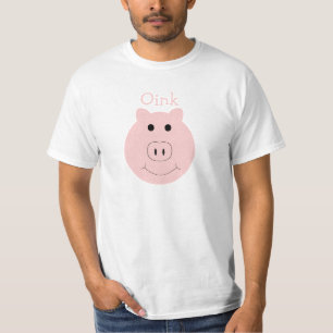 O t-shirt dos homens cor-de-rosa parvos do porco