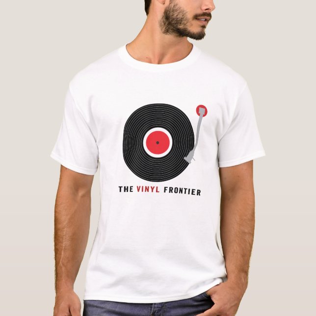O t-shirt dos homens da fronteira do vinil (Frente)