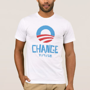 O t-shirt dos homens da luz da mudança de Obama