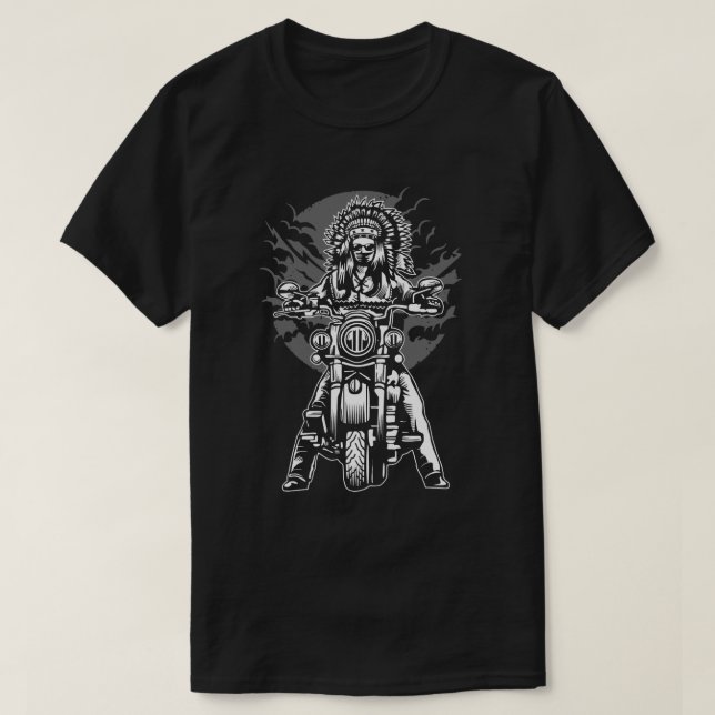 O t-shirt dos homens da motocicleta do chefe (Frente do Design)
