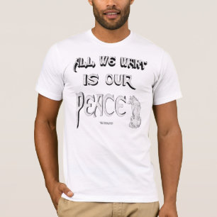 O t-shirt dos homens da paz do lobo