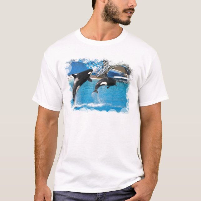 O t-shirt dos homens das baleias da orca (Frente)