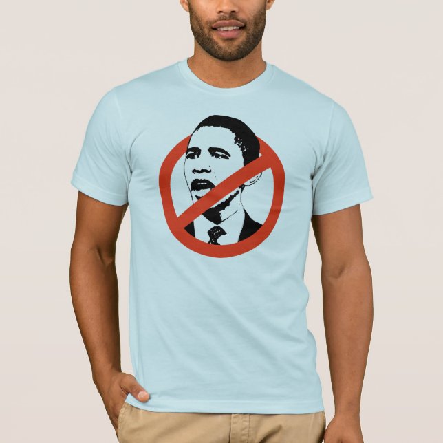 O T-SHIRT DOS HOMENS DE ANTI-OBAMA (Frente)