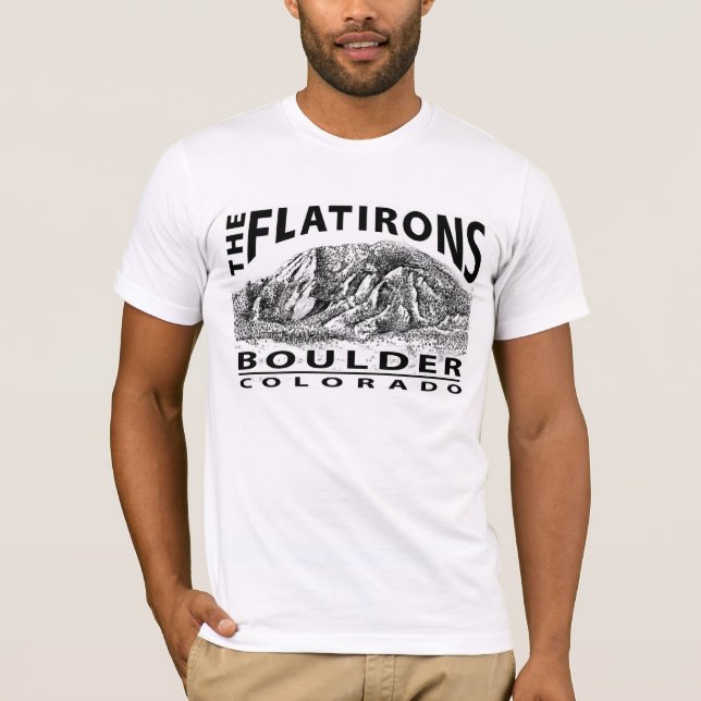 O t-shirt dos homens de Flatirons Boulder Colorado (Frente)