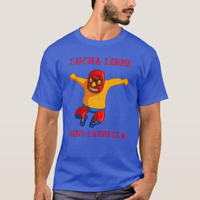 O t-shirt dos homens de Lucha Libre Mini-Estrella (Frente)