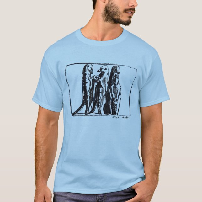 O t-shirt dos homens de Meerkat - carvão vegetal (Frente)