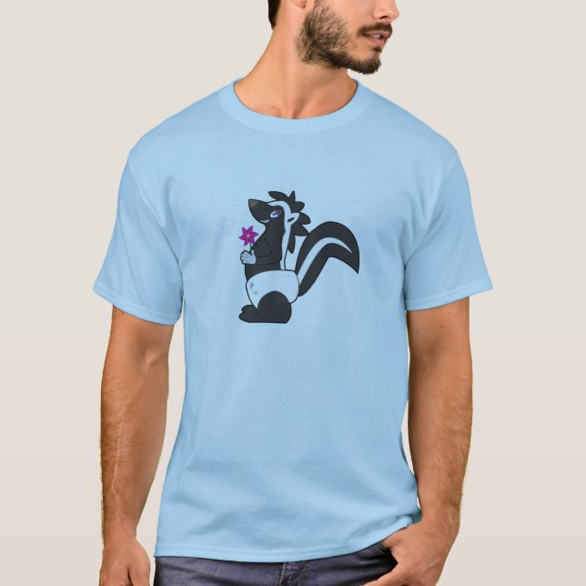 O t-shirt dos homens de Skunkdude - azul (Frente)