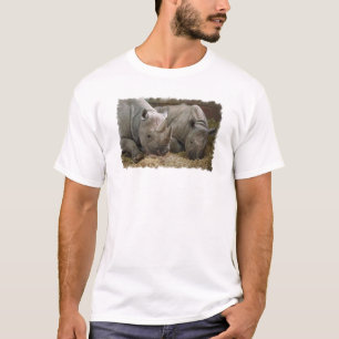 O t-shirt dos homens de sono dos Rhinos