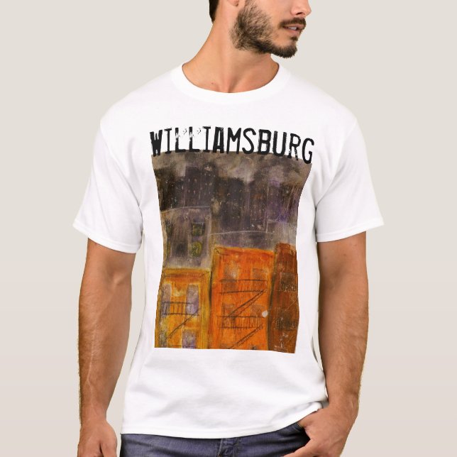 o t-shirt dos homens de williamsburg Brooklyn (Frente)