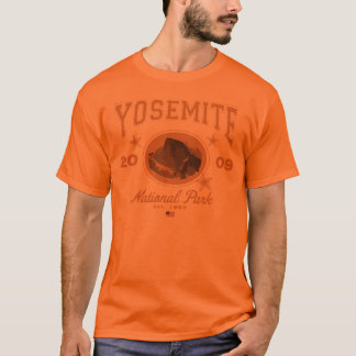 O t-shirt dos homens de Yosemite, alaranjado