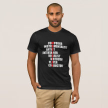 O t-shirt dos homens do Acrostic do músico