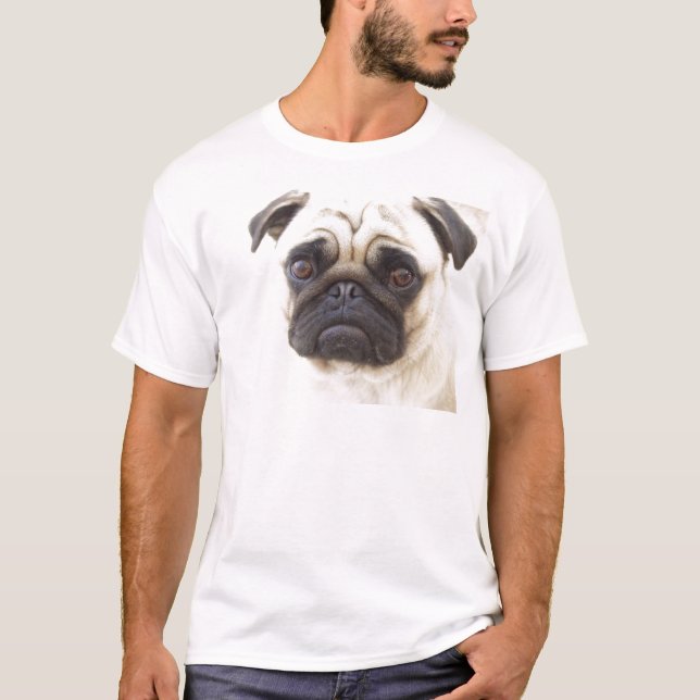 O t-shirt dos homens do cão do Pug (Frente)