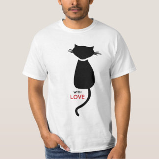 O t-shirt dos homens do casal do gatinho do gato