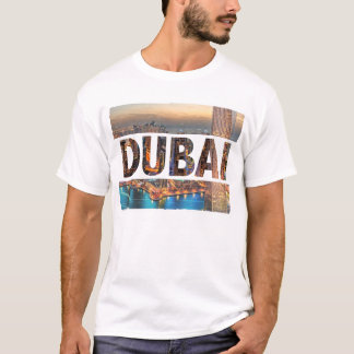 O t-shirt dos homens do design da cidade de Dubai