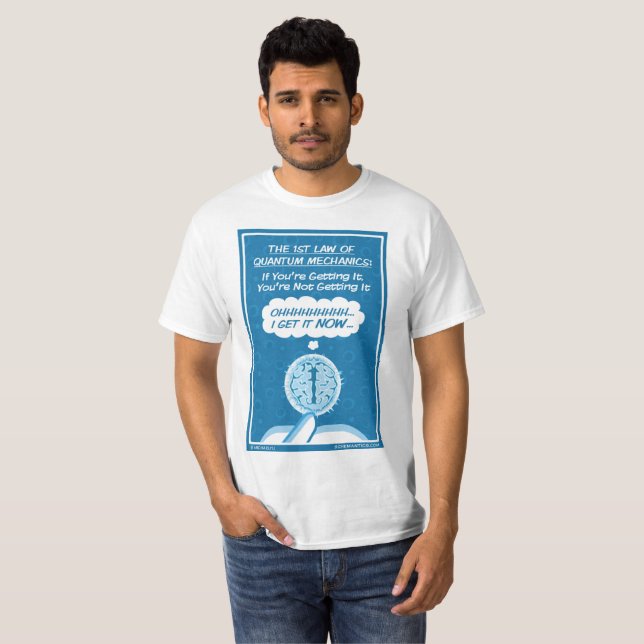 O t-shirt dos homens do dilema do quantum (Frente Completa)