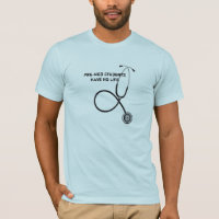 O t-shirt dos homens do estetoscópio do estudante 