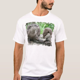 O t-shirt dos homens do habitat da lontra