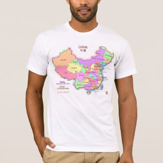 O t-shirt dos homens do mapa de China