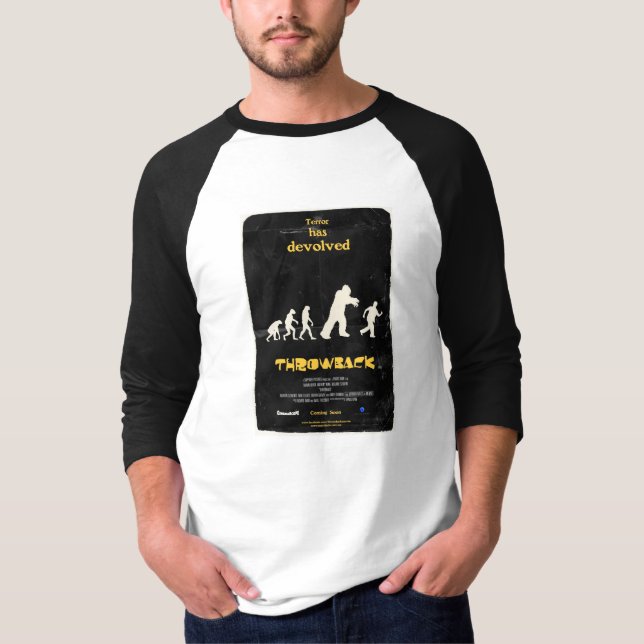 O t-shirt dos homens do Raglan do poster da (Frente)