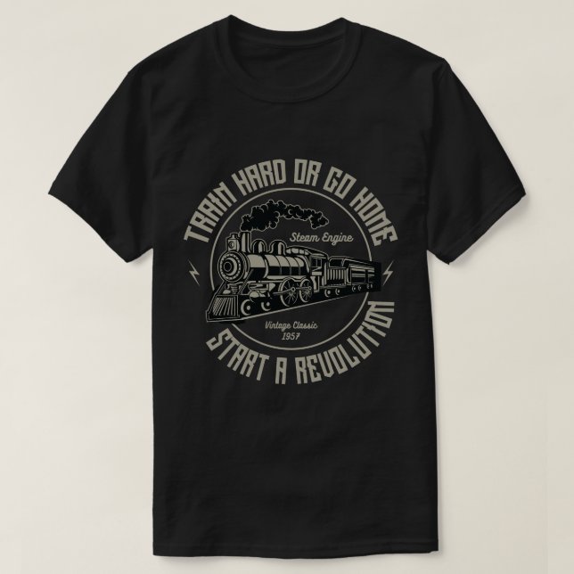 O t-shirt dos homens do trem (Frente do Design)